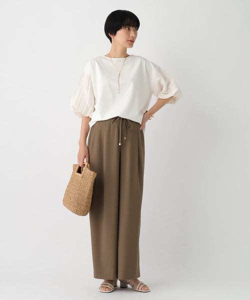 Elura（エルーラ）の「ドレスアップ袖コンプルオーバー/643321（Tシャツ/カットソー・レディース・ホワイト/ネイビー/ライトブルー・LARGE/MEDIUM）」の5枚目の写真