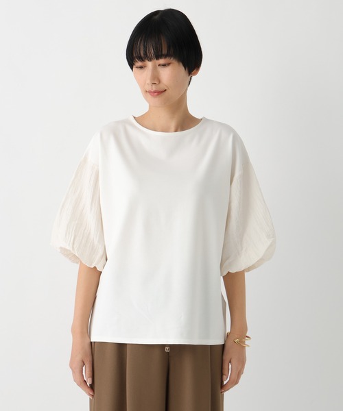 Elura（エルーラ）の「ドレスアップ袖コンプルオーバー/643321（Tシャツ/カットソー・レディース・ホワイト/ネイビー/ライトブルー・LARGE/MEDIUM）」の15枚目の写真