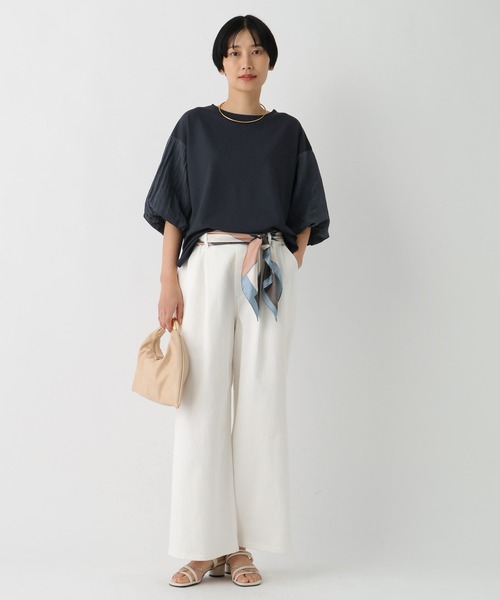 Elura（エルーラ）の「ドレスアップ袖コンプルオーバー/643321（Tシャツ/カットソー・レディース・ホワイト/ネイビー/ライトブルー・LARGE/MEDIUM）」の13枚目の写真