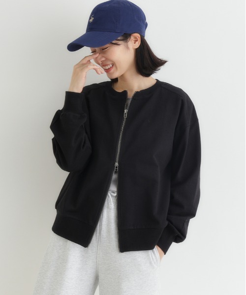 Right-on（ライトオン）の「【HONEYSUCKLE ROSE】サマスウェ ジップカーディガン (極薄素材 / ダブルジップ / リラックス感)（パーカー・レディース・オフホワイト/グレー/ブラック・L/M）」の3枚目の写真