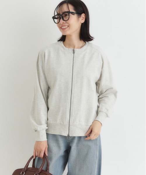 Right-on（ライトオン）の「【HONEYSUCKLE ROSE】サマスウェ ジップカーディガン (極薄素材 / ダブルジップ / リラックス感)（パーカー・レディース・オフホワイト/グレー/ブラック・L/M）」の16枚目の写真