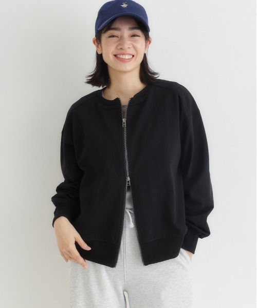 Right-on（ライトオン）の「【HONEYSUCKLE ROSE】サマスウェ ジップカーディガン (極薄素材 / ダブルジップ / リラックス感)（パーカー・レディース・オフホワイト/グレー/ブラック・L/M）」の21枚目の写真