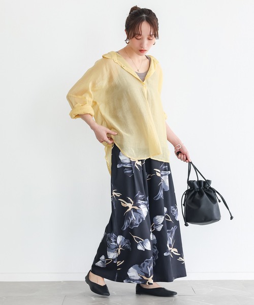 n'OrLABEL（ノアールレーベル）の「花柄ガウチョパンツ（その他パンツ・レディース・ブルー/ブラック・2/1）」の5枚目の写真