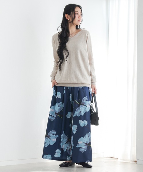 n'OrLABEL（ノアールレーベル）の「花柄ガウチョパンツ（その他パンツ・レディース・ブルー/ブラック・2/1）」の8枚目の写真