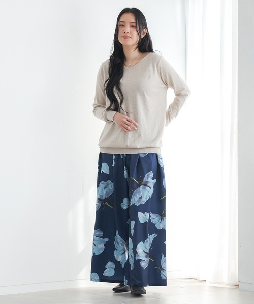 n'OrLABEL（ノアールレーベル）の「花柄ガウチョパンツ（その他パンツ・レディース・ブルー/ブラック・2/1）」の10枚目の写真