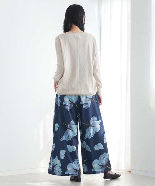 n'OrLABEL（ノアールレーベル）の「花柄ガウチョパンツ（その他パンツ・レディース・ブルー/ブラック・2/1）」の12枚目の写真