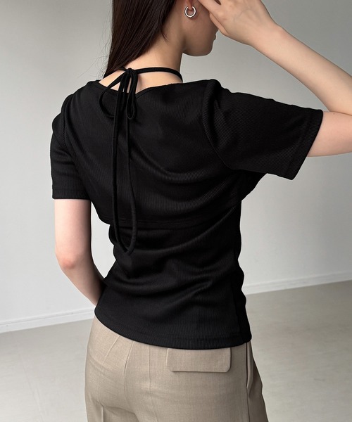 junoah(ジュノア)の「レイヤード風リブトップス(Tシャツ/カットソー・レディース・ブラック/ホワイト/チャコール・LARGE/MEDIUM/SMALL)」の7枚目の写真