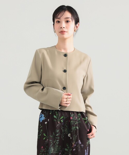 Demi-Luxe BEAMS(デミルクス ビームス)の「【8/6値下げ】クロップド クルーネック ジャケット(その他アウター・レディース・ブラック/ベージュ・36/38)」の12枚目の写真