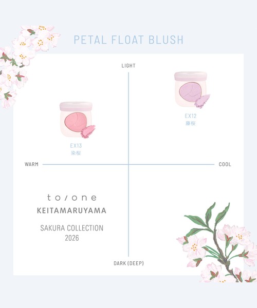 to/one（トーン）の「to/one /【to/one×KEITAMARUYAMA】ペタル フロート ブラッシュ EX12～EX13 ＜SAKURA COLLECTION 2026＞（チーク・レディース・EX12 藤桜/EX13 染桜・FREE）」の6枚目の写真