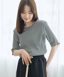 メロークルー 半袖リブTシャツ