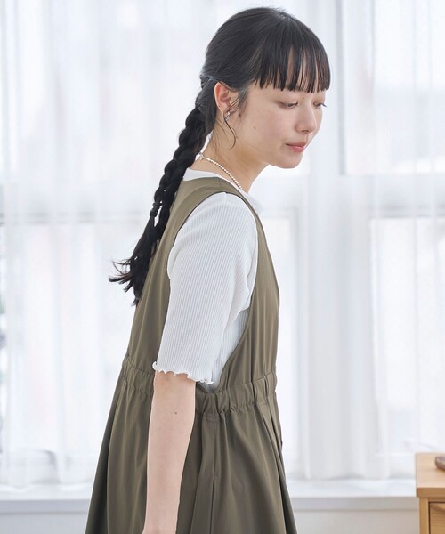 coen(コーエン)の「メロークルー 半袖リブTシャツ(Tシャツ/カットソー・レディース・オフホワイト/ブラック/その他1/その他2・M/L)」の8枚目の写真