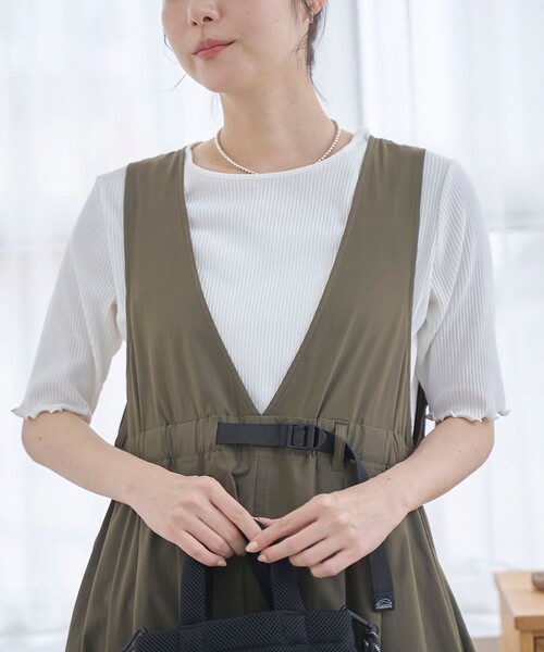 coen(コーエン)の「メロークルー 半袖リブTシャツ(Tシャツ/カットソー・レディース・オフホワイト/ブラック/その他1/その他2・M/L)」の9枚目の写真