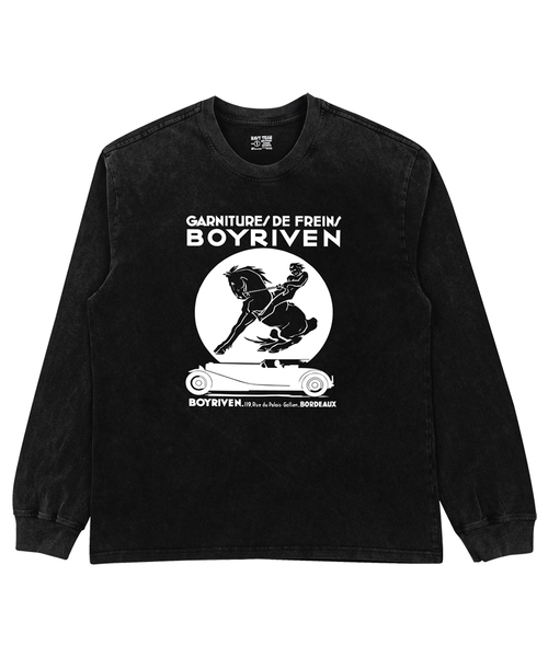 NAVYTEAM(ネイビーチーム)の「BOYRIVEN ピグメントダイロングTシャツ(Tシャツ/カットソー・レディース・ブラック×グレー/ブラック×ホワイト・1/2/3)」の1枚目の写真