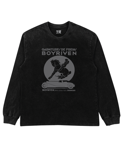 NAVYTEAM(ネイビーチーム)の「BOYRIVEN ピグメントダイロングTシャツ(Tシャツ/カットソー・レディース・ブラック×グレー/ブラック×ホワイト・1/2/3)」の2枚目の写真