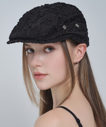 XANADU（ザナドゥ）の「STUD FLOWER HUNTING CAP_BLACK（ハンチング/ベレー帽）」