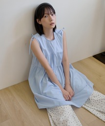 ショルダーリボンティアードワンピース