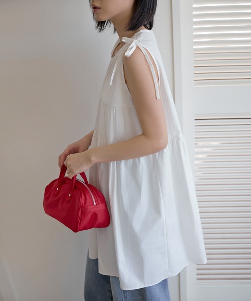 UNE MANSION(ユヌマンション)の「ショルダーリボンティアードワンピース(Tシャツ/カットソー・レディース・ブラック/アイボリー/スカイブルー・FREE)」の15枚目の写真