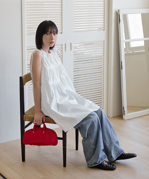 UNE MANSION(ユヌマンション)の「ショルダーリボンティアードワンピース(Tシャツ/カットソー・レディース・ブラック/アイボリー/スカイブルー・FREE)」の18枚目の写真