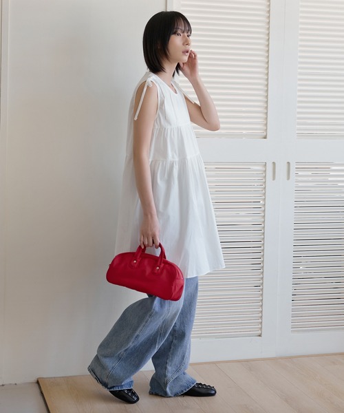 UNE MANSION(ユヌマンション)の「ショルダーリボンティアードワンピース(Tシャツ/カットソー・レディース・ブラック/アイボリー/スカイブルー・FREE)」の17枚目の写真