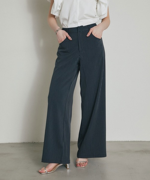 ARVELLIA(アルベリア)の「【セットアップ対応】FLATTERING EIDE PANTS(その他パンツ・レディース・ブラック/ストライプ・M)」の10枚目の写真