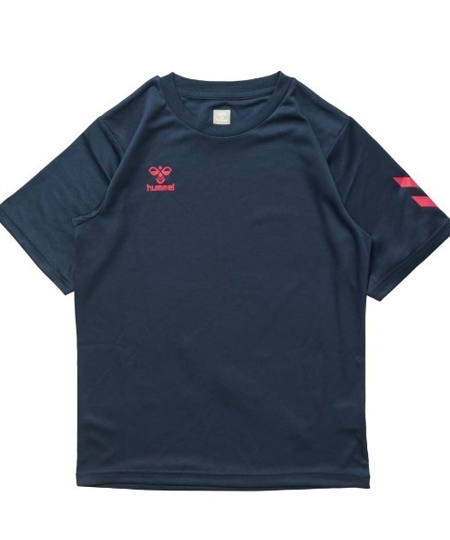 hummel(ヒュンメル)の「ヒュンメル hummel ジュニアワンポイントTシャツ(Tシャツ/カットソー・キッズ・ネイビー/ホワイト/ブラック・130cm/140cm/150cm/160cm)」の1枚目の写真