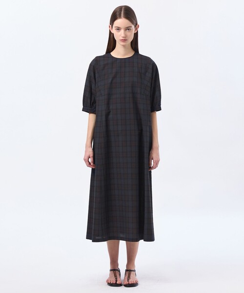 MACKINTOSH PHILOSOPHY(マッキントッシュ フィロソフィー)の「サッカーチェックフレアワンピース(ワンピース・レディース・ネイビー/ベージュ・38/36)」の5枚目の写真
