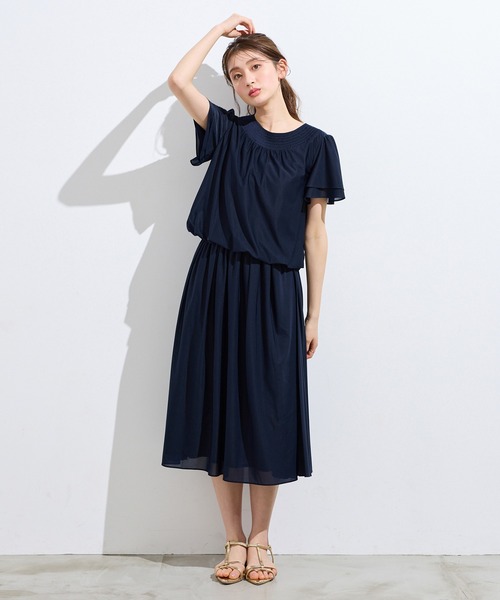 Rose Tiara(ローズティアラ)の「【セットアップ対応】バルーンヘムカットソー(Tシャツ/カットソー・レディース・ネイビー/グリーン/ブラウン・42/46/38)」の12枚目の写真