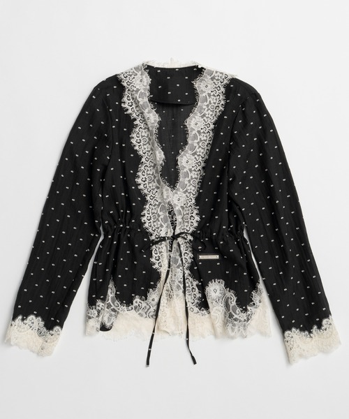 PRANK PROJECT（プランクプロジェクト）の「【2026Summer Pre-Order】ドットジャガードレースカーディガン / Dot Jacquard Lace Cardigan（カーディガン/ボレロ・レディース・ホワイト/ブラック/マルチ・FREE）」の20枚目の写真