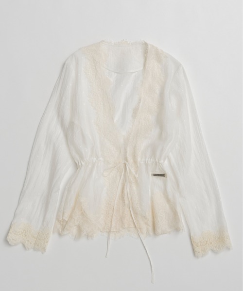 PRANK PROJECT（プランクプロジェクト）の「【2026Summer Pre-Order】ドットジャガードレースカーディガン / Dot Jacquard Lace Cardigan（カーディガン/ボレロ・レディース・ホワイト/ブラック/マルチ・FREE）」の19枚目の写真