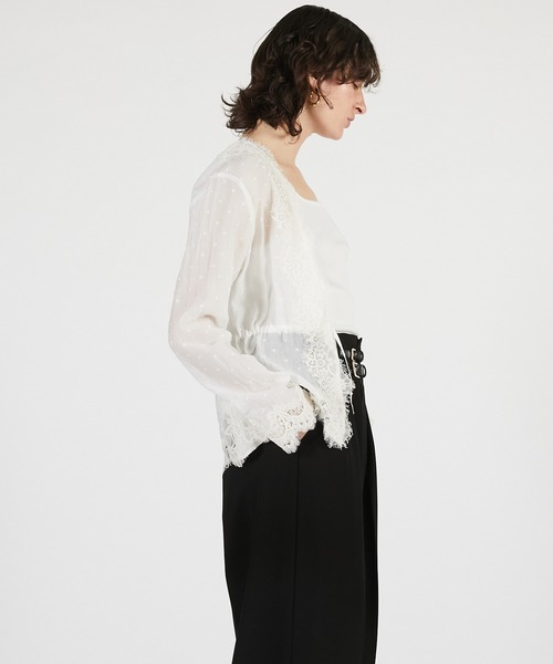 PRANK PROJECT（プランクプロジェクト）の「【2026Summer Pre-Order】ドットジャガードレースカーディガン / Dot Jacquard Lace Cardigan（カーディガン/ボレロ・レディース・ホワイト/ブラック/マルチ・FREE）」の11枚目の写真