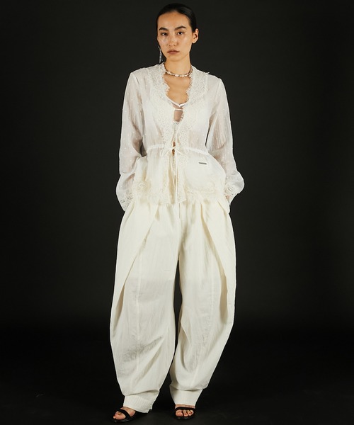 PRANK PROJECT（プランクプロジェクト）の「【2026Summer Pre-Order】ドットジャガードレースカーディガン / Dot Jacquard Lace Cardigan（カーディガン/ボレロ・レディース・ホワイト/ブラック/マルチ・FREE）」の7枚目の写真