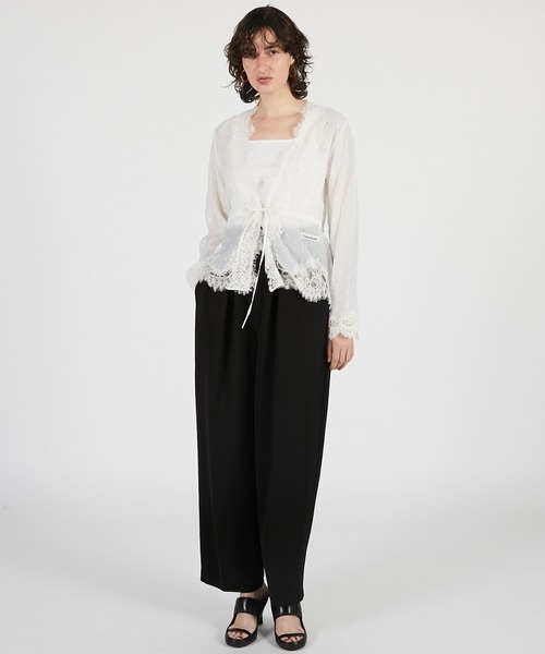 PRANK PROJECT（プランクプロジェクト）の「【2026Summer Pre-Order】ドットジャガードレースカーディガン / Dot Jacquard Lace Cardigan（カーディガン/ボレロ・レディース・ホワイト/ブラック/マルチ・FREE）」の6枚目の写真