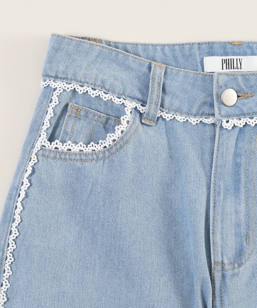 PHILLY（フィリー）の「レースパイピングデニム（デニムパンツ・レディース・ブルー/ライトブルー・SMALL/MEDIUM）」の13枚目の写真