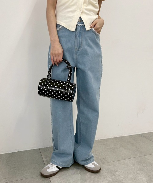 PHILLY（フィリー）の「レースパイピングデニム（デニムパンツ・レディース・ブルー/ライトブルー・SMALL/MEDIUM）」の20枚目の写真