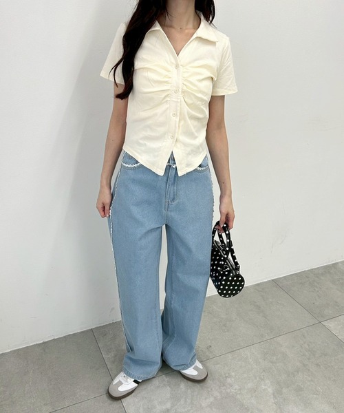 PHILLY（フィリー）の「レースパイピングデニム（デニムパンツ・レディース・ブルー/ライトブルー・SMALL/MEDIUM）」の21枚目の写真
