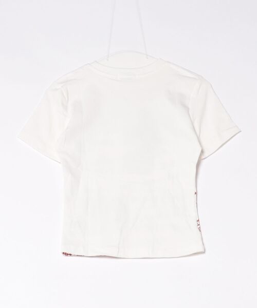 GEMEDA（ジェメダ）の「ハートプリント レースアップ風 半袖ニットトップス（Tシャツ/カットソー・レディース・レッド/ホワイト/モカ・M）」の4枚目の写真
