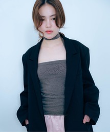 Carmelo（カーメロ）の「Pierced Skin Tube Top (white/gray)（キャミソール）」