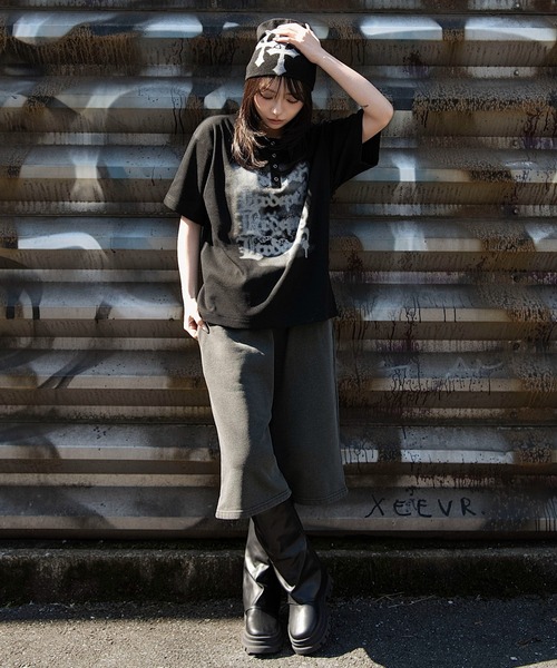 LTR DEPTH（レイターデプス）の「WEGO/【26春夏新作】グラフィックヘンリーネックT（Tシャツ/カットソー・メンズ・ブラック/グレー・LARGE/MEDIUM）」の13枚目の写真