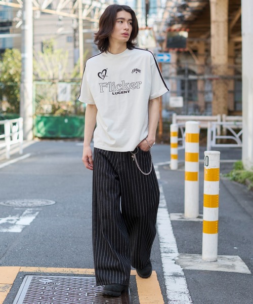 WEGO（ウィゴー）の「WEGO/【26年春夏新作】スリーブラインロゴBIG T（Tシャツ/カットソー・メンズ・ネイビー/オフホワイト/ブラック・LARGE/MEDIUM）」の17枚目の写真