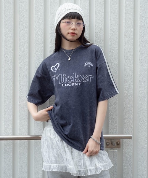 WEGO（ウィゴー）の「WEGO/【26年春夏新作】スリーブラインロゴBIG T（Tシャツ/カットソー・メンズ・ネイビー/オフホワイト/ブラック・LARGE/MEDIUM）」の7枚目の写真