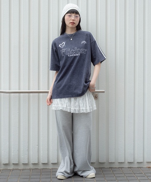 WEGO（ウィゴー）の「WEGO/【26年春夏新作】スリーブラインロゴBIG T（Tシャツ/カットソー・メンズ・ネイビー/オフホワイト/ブラック・LARGE/MEDIUM）」の9枚目の写真