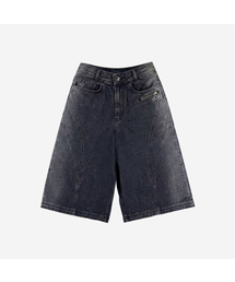 BLR（ビーエルアール）の「Arc Line Bermuda Washing Denim Pants Black（その他パンツ）」