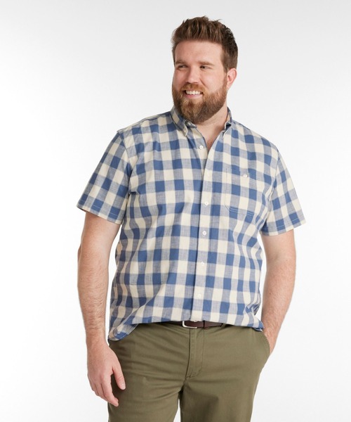 L.L.Bean(エルエルビーン)の「コンフォート・ストレッチ・シャンブレー・シャツ、トラディショナル・フィット 半袖 プラッド 米国フィット・レギュラー(シャツ/ブラウス・メンズ・ブルー系その他/ピンク系その他・LARGE/MEDIUM/SMALL)」の6枚目の写真