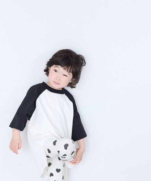 LOWRYS FARM（ローリーズファーム）の「【Smart Price】ラグランＴ　660143（Tシャツ/カットソー・キッズ・アイボリー/ライトブルー/ブラウン・150cm/110cm/130cm/FREE）」の7枚目の写真