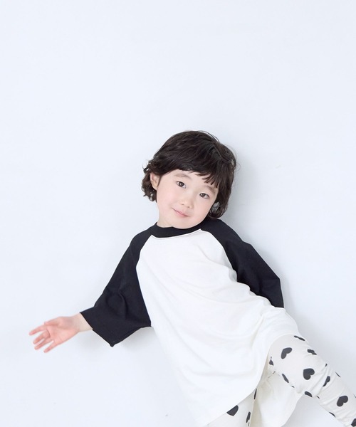 LOWRYS FARM（ローリーズファーム）の「【Smart Price】ラグランＴ　660143（Tシャツ/カットソー・キッズ・アイボリー/ライトブルー/ブラウン・150cm/110cm/130cm/FREE）」の6枚目の写真