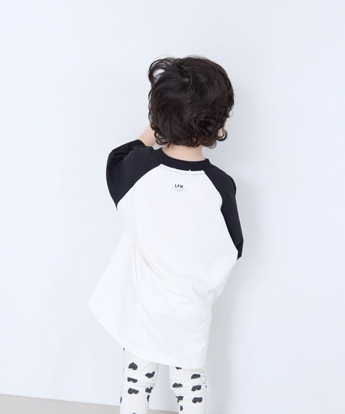 LOWRYS FARM（ローリーズファーム）の「【Smart Price】ラグランＴ　660143（Tシャツ/カットソー・キッズ・アイボリー/ライトブルー/ブラウン・150cm/110cm/130cm/FREE）」の5枚目の写真