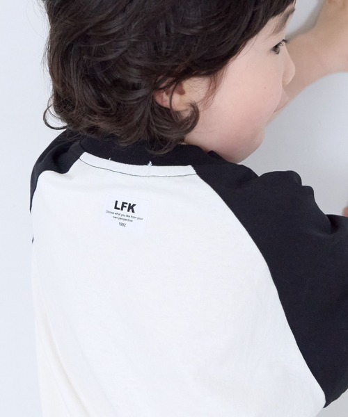 LOWRYS FARM（ローリーズファーム）の「【Smart Price】ラグランＴ　660143（Tシャツ/カットソー・キッズ・アイボリー/ライトブルー/ブラウン・150cm/110cm/130cm/FREE）」の4枚目の写真