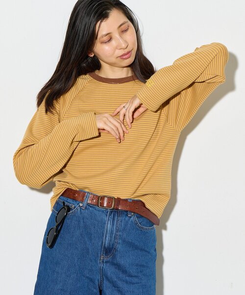 B-DAY STORE（ビーデイストア）の「【B-DAY STORE】ボーダーカットソー　ロンT（Tシャツ/カットソー・レディース・ピンク/イエロー・0）」の2枚目の写真