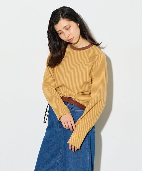 B-DAY STORE（ビーデイストア）の「【B-DAY STORE】ボーダーカットソー　ロンT（Tシャツ/カットソー・レディース・ピンク/イエロー・0）」の3枚目の写真