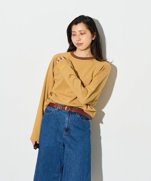 B-DAY STORE（ビーデイストア）の「【B-DAY STORE】ボーダーカットソー　ロンT（Tシャツ/カットソー・レディース・ピンク/イエロー・0）」の4枚目の写真